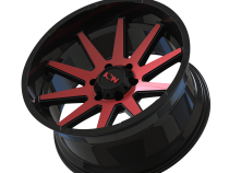 Cast Aluminum Wheels 143 RD 20x9 Red Machined Face Gloss Black 5 On 127 Bolt Pattern 0 Offset ION Wheels