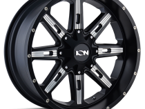 Cast Aluminum Wheels 184 SB 20x9 Milled Spokes Satin Black 5 On 127/5 On 139.7 Bolt Pattern 0 Offset ION Wheels