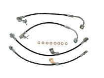 2015-2020 GT and GT350R Front and Rear SS Brake Hose Kit Black Cover J&amp;amp;M Products