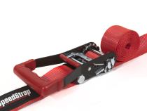 2 Inch x 10' Ratchet Tie Down w/ Twisted Snap Hooks and Axle Strap Combo Red SpeedStrap