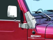 Jeep TJ Windshield Hinge Pair 97-06 Wrangler TJ Polished Silver Kentrol