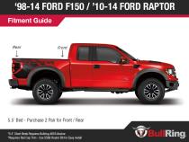 Ford Shorty Low Profile Retractable Tie Down Anchors '98-14 Ford F150 with 5.5' Bed '10-14 Ford Raptor Bullring