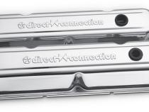 Engine Valve Covers Steel Chrome Direct Connection Logo Fits LA/Small Block Engines Proform