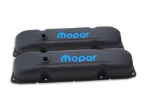 Engine Valve Covers Steel Black Crinkle Mopar Emblem B/RB/Big Block Engines Proform