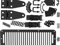 Jeep CJ/YJ Hood Kit With TJ Style Hood Catch 78-95 CJ and Wrangler YJ Powdercoat Black Kentrol