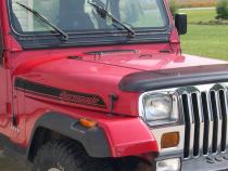 Jeep CJ/YJ Hood Kit With TJ Style Hood Catch 78-95 CJ and Wrangler YJ Powdercoat Black Kentrol