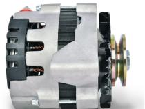CS130 Alternator 160 AMP Satin Finish 1-Wire GM CS130 Style w/ Internal Regulator, V-Pully, and External Fan Proform