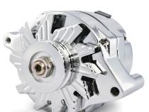 Ford 100 AMP Alternator Chrome Finish 1-Wire GM 10si Style w/ Internal Regulator, V-Pully, and External Fan Proform