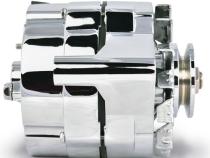 Ford 100 AMP Alternator Chrome Finish 1-Wire GM 10si Style w/ Internal Regulator, V-Pully, and External Fan Proform