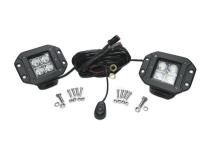 2.0 Inch Square Flush Mount Cree LED Lights Pair Chrome Series White/Amber W/Harness 79903 Southern Truck Lifts