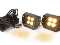 2.0 Inch Square Flush Mount Cree LED Lights Pair Black Series White/Amber W/Harness 79903 Southern Truck Lifts
