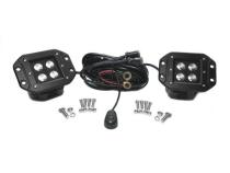 3.0 Inch Square Flush Mount Cree Flood Beam LED Lights Pair Black Series W/Harness 79903 Southern Truck Lifts