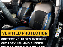Front Seat Covers for 2013-2017 Subaru Crosstrek Pair Black with Red Stitch PRP Seats