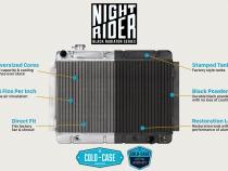 68-77 GM A Body Aluminum Radiator Automatic Black Night Rider Series Cold Case Radiators