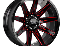Aluminum Wheels 20x10 M25 GBMLR Series Gloss Black/Candy Red 5 On 127 Bolt Pattern -19 Offset Off Road Monster