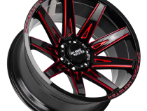 Aluminum Wheels 22x12 M25 GBMLR Series Gloss Black/Candy Red 5 On 127 Bolt Pattern -44 Offset Off Road Monster