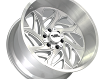 Aluminum Wheels 22x12 M28 BFS Series Brushed Face Silver 5 On 127/5 On 139.7 Bolt Pattern -44 Offset Off Road Monster