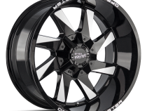 Aluminum Wheels 24x12 M80 GBML Series Milled Gloss Black 5 On 127/5 On 139.7 Bolt Pattern -44 Offset Off Road Monster