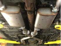 1998-2004 Mustang V6 Dual Turndown Tips With Catalytic Converters Exhaust Kit Street Pro Mufflers 409 Stainless Steel Pypes Performance Exhaust