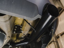 Cat Back Exhaust System 05-10 Mustang GT Split Rear Dual Exit 2.5 in Intermediate And Tail Pipe M80 Muffler/Hardware/4 in Black Tips Incl Natural Finish 409 Stainless Steel Pypes Exhaust