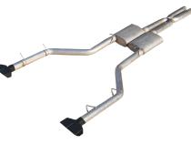 Cat Back Exhaust System Split Rear Dual Exit 08-14 Challenger V6 2.5 in Intermediate And Tail Pipe Street Pro Muffler/Hardware/Black Tips Incl Natural Finish 409 Stainless Steel Pypes Exhaust