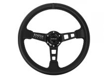 Deep Dish Leather Steering Wheel 13 Inch Diameter Black PRP Seats