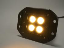 2 Inch Square Flush Mount Cree LED Lights Pair Black Series White/Amber With Harness 79903 Top Gun Customz