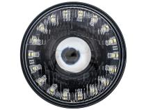 High/Low Beam Black 30W LED 5.75 Inch with Modern Switchback Halo with Original Glass Dapper Lighting