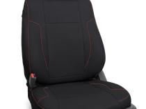 Front Seat Covers for 2012-14 Ford Raptor Pair Black with Red Stitch PRP Seats