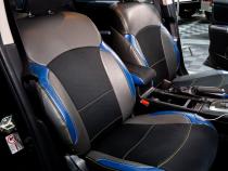 Front Seat Covers for 2013-2017 Subaru Crosstrek Pair Black with Red Stitch PRP Seats