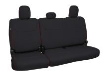Rear Bench Seat Covers for 2021-Present Ford F150, 2023-Present Super Duty, Black with Red Stitch PRP Seats