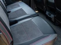 Rear Bench Seat Covers for 2021-Present Ford F150, 2023-Present Super Duty, Black with Red Stitch PRP Seats
