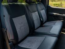 Rear Bench Seat Covers for 2021-Present Ford F150, 2023-Present Super Duty, Black with Red Stitch PRP Seats