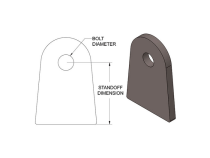1/4 Inch Bolt Hole Flat Tab, 1.25 Inch Stand Off, .1/8 Inch Thick SDHQ Offroad