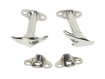 Jeep CJ/YJ Hood Catch Pair 55-95 CJ and Wrangler YJ Polished Silver Kentrol