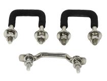 Jeep CJ Windshield Tie Down Kit 55-86 CJ Polished Silver Kentrol