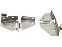 Jeep CJ/YJ Windshield Hinge No Mirror Holes Pair  76-95 CJ and Wrangler YJ Polished Silver Kentrol