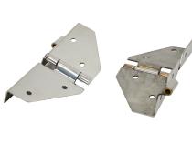 Jeep CJ/YJ Windshield Hinge No Mirror Holes Pair  76-95 CJ and Wrangler YJ Polished Silver Kentrol