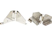 Jeep CJ/YJ Windshield Hinge No Mirror Holes Pair  76-95 CJ and Wrangler YJ Polished Silver Kentrol