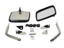 Jeep YJ Mirror Kit Pair 87-95 Wrangler TJ Polished Silver Kentrol