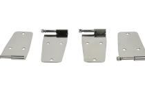 Jeep CJ/YJ Hardtop Door Hinge Set Without Mirror Holes 4 Pieces 76-93 CJ and Wrangler YJ Polished Silver Kentrol