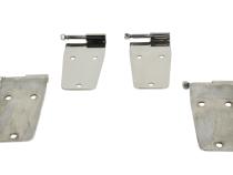 Jeep CJ/YJ Hardtop Door Hinge Set Without Mirror Holes 4 Pieces 76-93 CJ and Wrangler YJ Polished Silver Kentrol