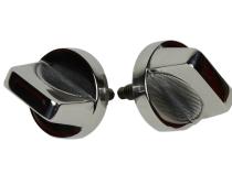 Jeep CJ/YJ Windshield Knobs Pair 76-95 CJ and Wrangler YJ Polished Silver Kentrol