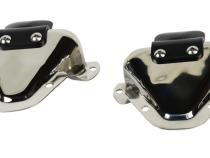 Jeep CJ/YJ Interior Door Latch Brackets Pair 81-95 CJ and Wrangler YJ Polished Silver Kentrol