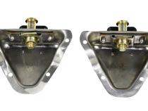 Jeep CJ/YJ Interior Door Latch Brackets Pair 81-95 CJ and Wrangler YJ Polished Silver Kentrol