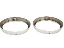 Jeep CJ Headlight Bezels Pair 72-86 CJ Polished Silver Kentrol