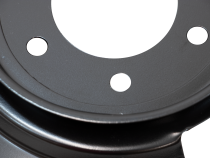 Jeep CJ Disc Brake Dust Cover for 55-83 Jeep CJ Black Powdercoat Stainless Kentrol