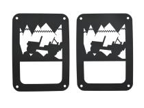 Jeep JK Heritage Taillight Guard 07-18 Wrangler JK Textured Black Kentrol