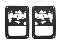 Jeep JK Heritage Taillight Guard 07-18 Wrangler JK Textured Black Kentrol