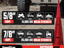 5/8 Inch Lil Mama Kinetic Recovery Rope - 30 Foot PRP Seats